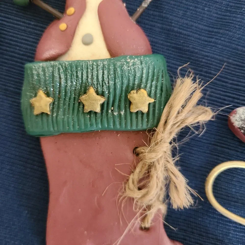 Vintage Winter Ice Skates With Snowman Christmas Ornaments Set of Two